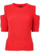 Aula Cold Shoulder Jumper, Women's, Size: 0, Red, Polyester