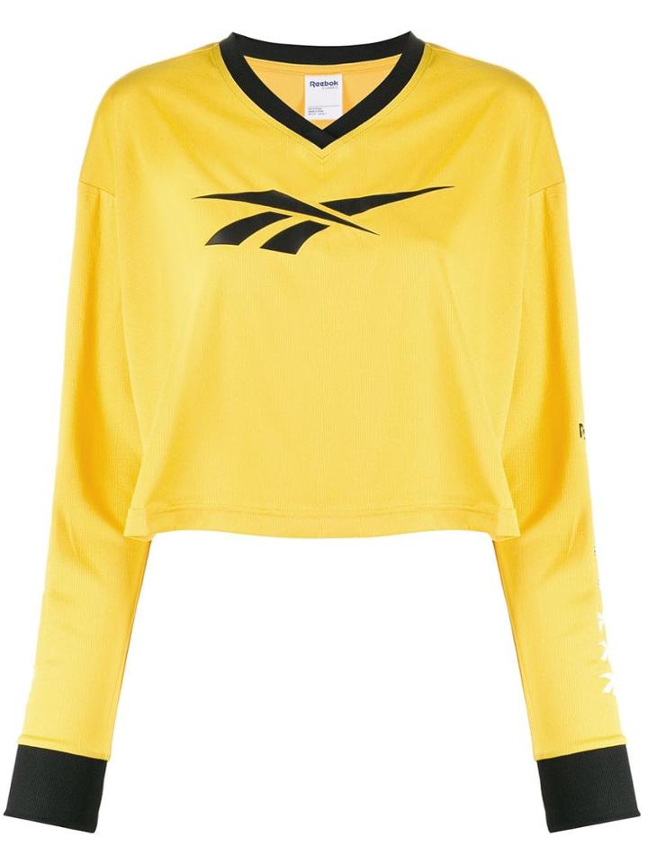 Reebok Cropped Logo Top - Yellow