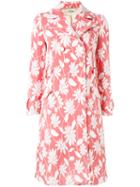 Miu Miu Floral Print Coat, Women's, Size: 40, Pink/purple, Polyamide/polyester/spandex/elastane/viscose