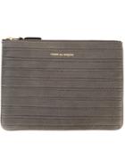 Comme Des Garçons Wallet 'embossed Stitch' Purse - Grey
