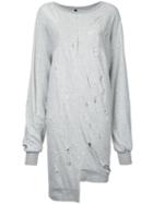 Unravel Project Raglan Sweatshirt Dress, Women's, Size: Small, Grey, Cotton
