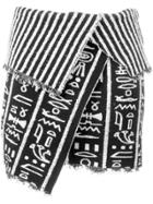 Balmain Asymmetric Draped Mini Skirt - Black