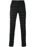 Dondup Checked Straight-leg Trousers - Black