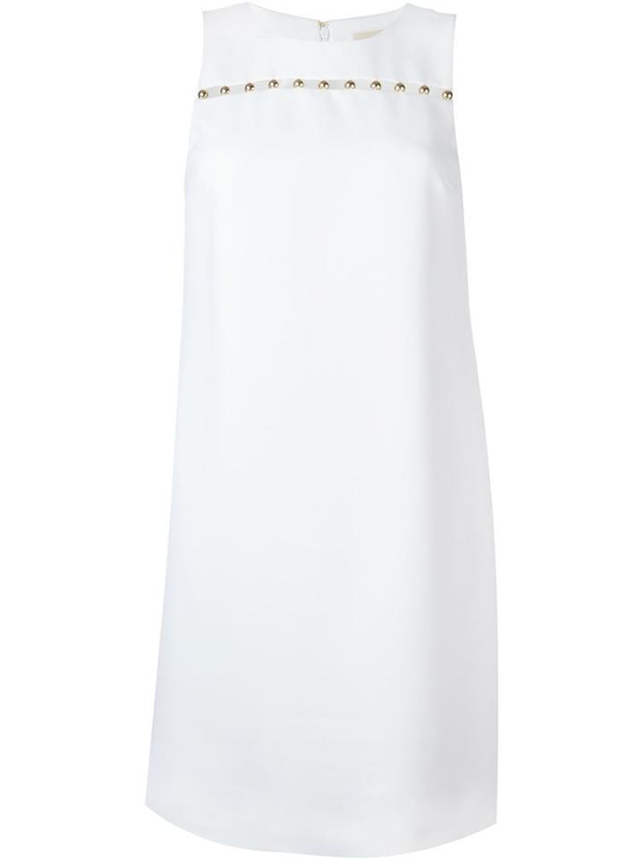Michael Michael Kors Stud Detail Sleeveless Dress, Women's, Size: 2, White, Polyester