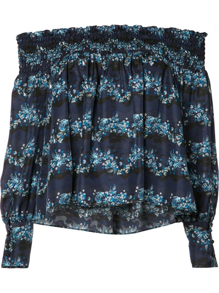 Zac Zac Posen 'callie' Blouse, Women's, Size: 4, Blue, Silk