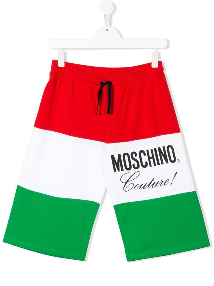 Moschino Kids Colour-block Drawstring Shorts - Red