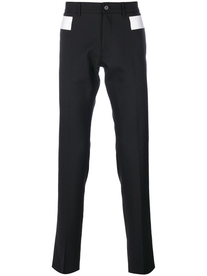 Givenchy Contrast Panel Chino Trousers - Black