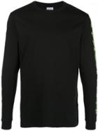 Sss World Corp Fire Dollar Printed-sleeves Sweatshirt - Black