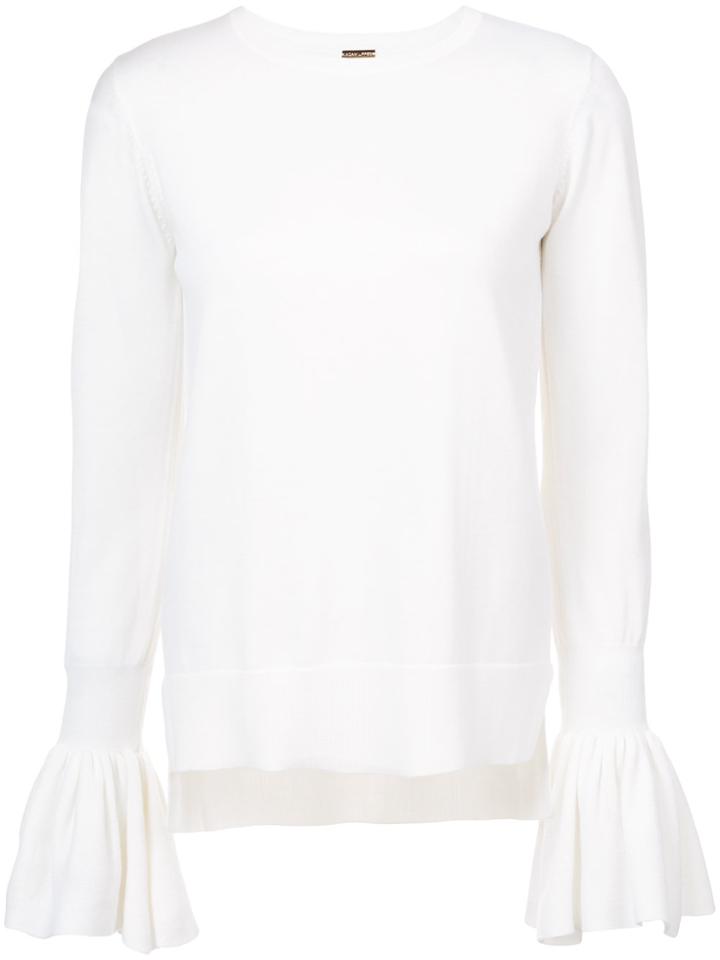 Adam Lippes Ruffle Cuff Jumper - White
