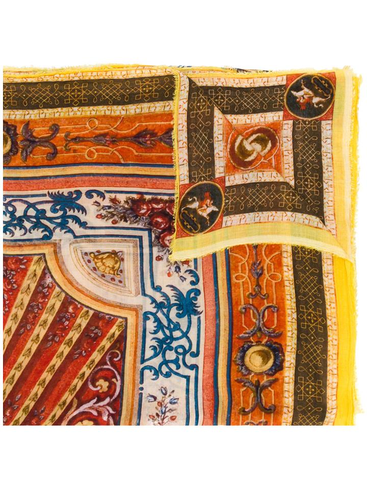 Faliero Sarti Embroidered Oversized Scarf - Yellow & Orange