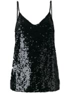 P.a.r.o.s.h. - Sequined Tank Top - Women - Polyamide/spandex/elastane/pvc - Xs, Black, Polyamide/spandex/elastane/pvc