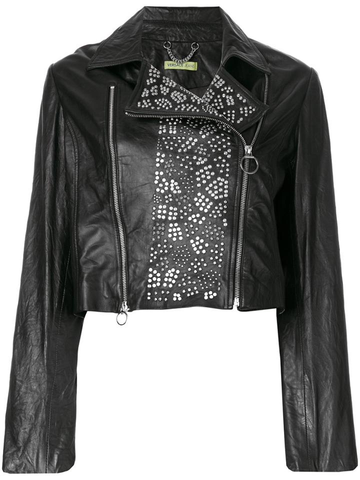 Versace Jeans Studded Biker Jacket - Black