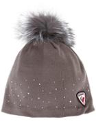 Rossignol 'yaya' Pom-pom Hat, Women's, Grey, Acrylic/polyester/racoon Fur