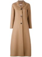 Flared Long Coat - Women - Silk/angora/virgin Wool - 40, Brown, Silk/angora/virgin Wool, 's Max Mara