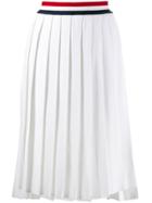 Thom Browne Stripe Waist Pleated Skirt - White