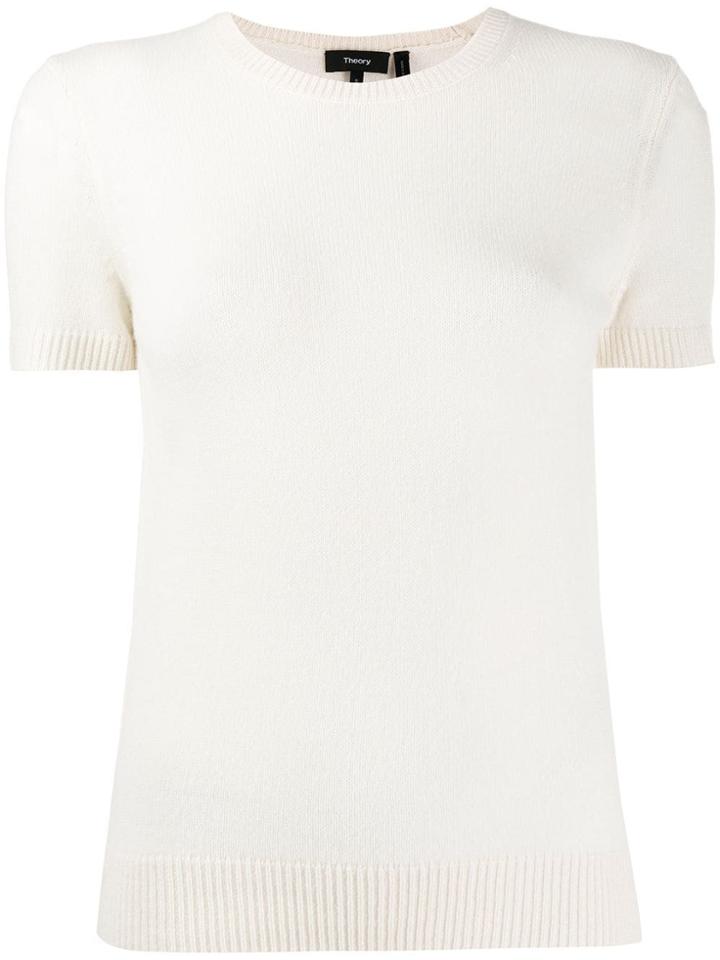 Theory Shortsleeved Knit Jumper - White