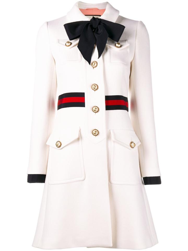 Gucci Embellished Detail Coat - White