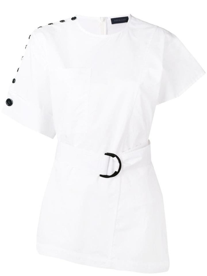 Eudon Choi Buttoned Shoulder Top - White