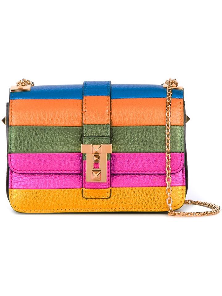 Valentino 'rockstud' Striped Shoulder Bag, Women's