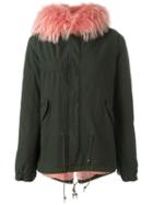 Mr & Mrs Italy Chest Pocket Parka Coat, Women's, Size: Xxs, Green, Cotton/lamb Skin/rabbit Fur/rabbit Fur