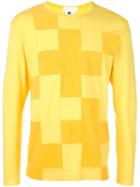 Ganryu Comme Des Garcons Patchwork Long-sleeved T-shirt, Men's, Size: Large, Yellow/orange, Cotton/polyester
