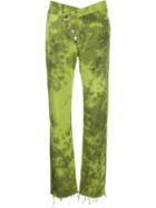 Marques'almeida Tie Dye Asymmetric Jeans - Green