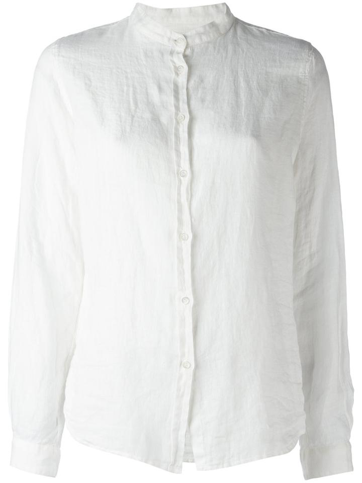 Barena Band Collar Shirt, Women's, Size: 42, White, Linen/flax