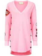 Andrea Bogosian Embroidered Sweatshirt - Pink & Purple