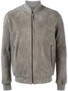 Lot78 Classic Bomber Jacket, Men's, Size: 48, Grey, Suede/cotton