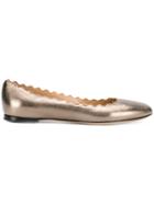 Chloé Scalloped Ballerina Shoes - Metallic