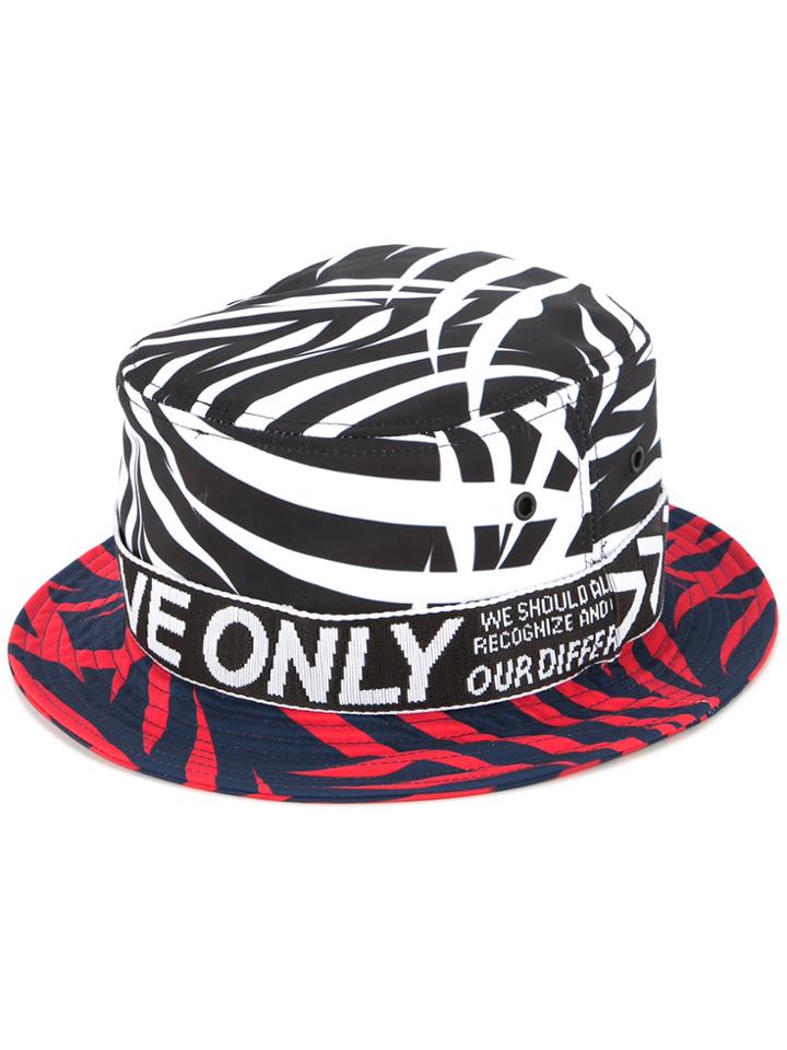 Ports V Colour Block Leaf Print Hat - Multicolour