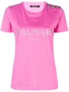 Balmain Logo Print T-shirt - Pink & Purple