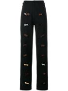J.w.anderson Bow Embellished Trousers, Women's, Size: 8, Black, Cotton/polyurethane