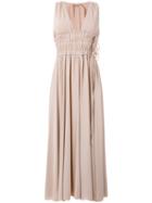 No21 Plunging V-neck Dress, Women's, Size: 44, Pink/purple, Viscose/acetate/silk