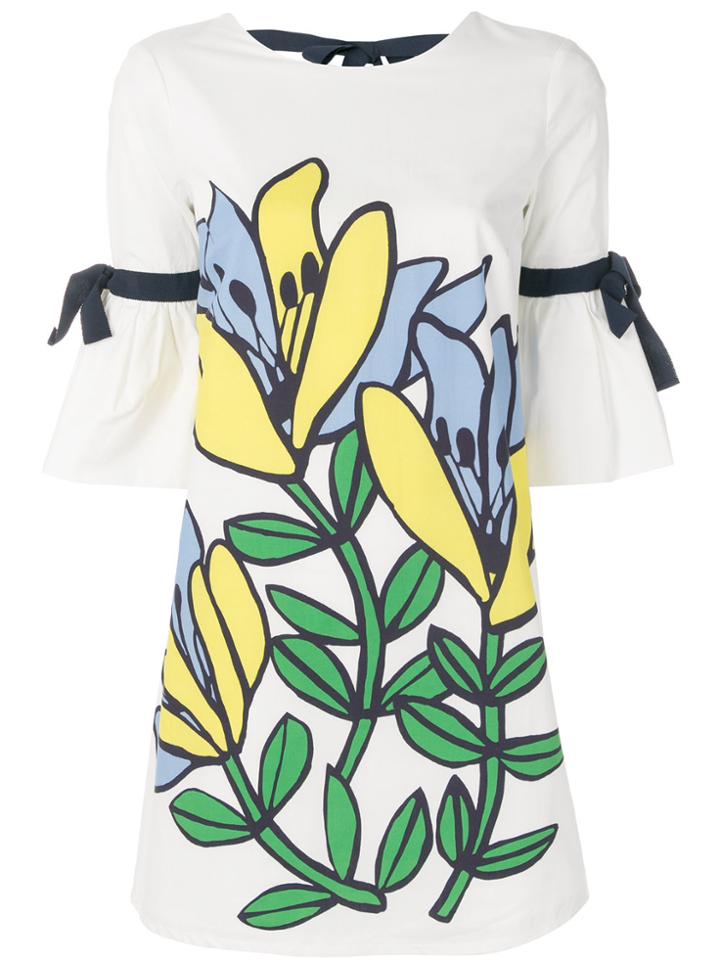 Ki6 Floral Shift Dress - White