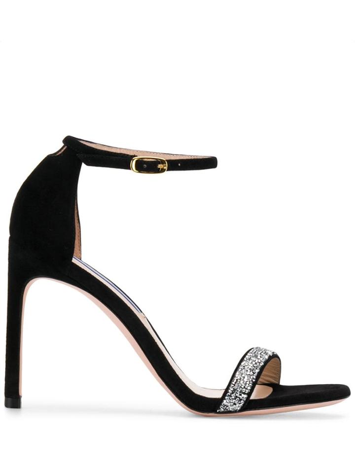 Stuart Weitzman Embellished Strappy Sandals - Black