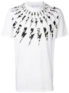 Neil Barrett Floral Lightning Bolt Print T-shirt - White