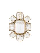 Goossens Crystal-embellished Geometric Brooch - Neutrals