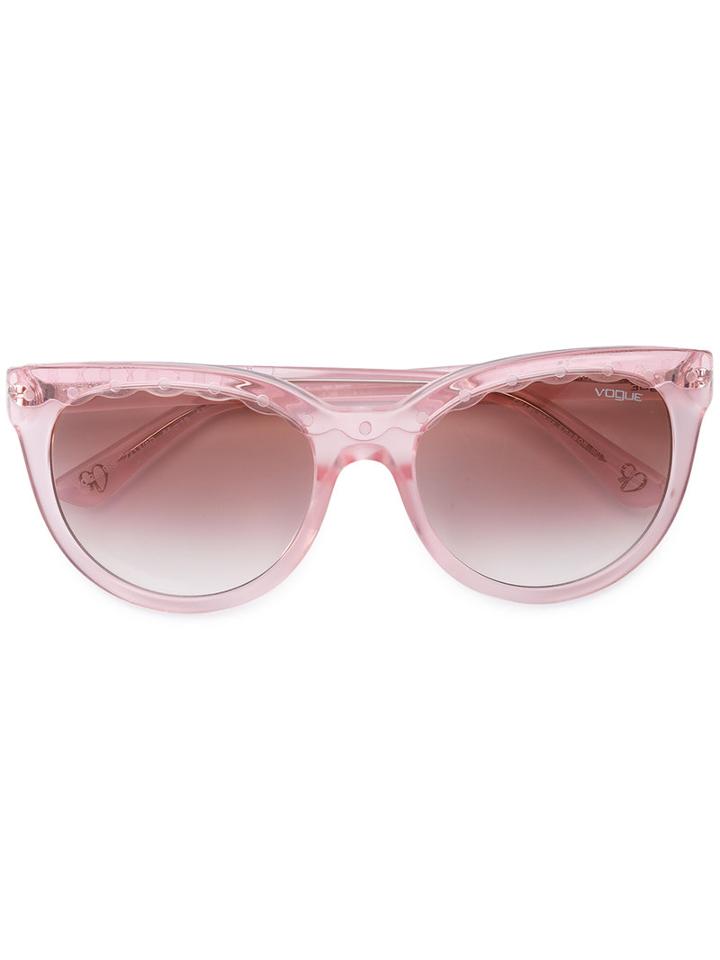 Vogue Eyewear - Scalloped Detail Sunglasses - Women - Acetate - 55, Pink/purple, Acetate