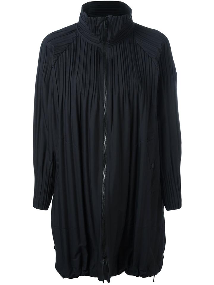 Pleats Please By Issey Miyake - High Neck Pleated Jacket - Women - Polyester - 2, Women's, Black, Polyester