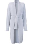 Balmain Long Open Design Cardi-coat, Women's, Size: 38, Blue, Angora/nylon/wool