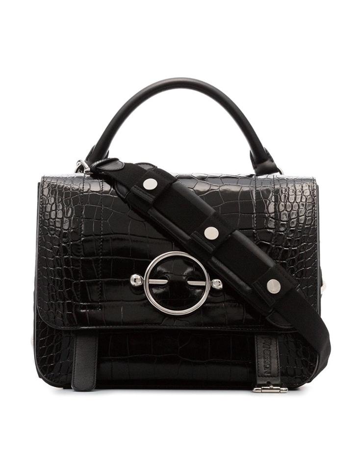 Jw Anderson Crocodile Leather Shoulder Bag - Black