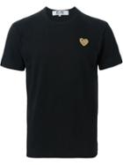 Comme Des Garçons Play 'gold Heart' T-shirt, Men's, Size: Xl, Black, Cotton