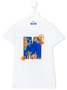 Msgm Kids Printed T-shirt, Girl's, Size: 8 Yrs, White