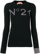 No21 Intarsia Logo Jumper - Black