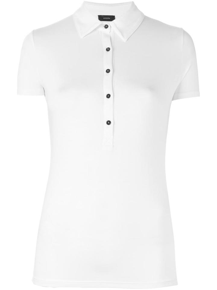 Joseph Classic Polo Shirt, Women's, Size: M, White, Viscose/spandex/elastane