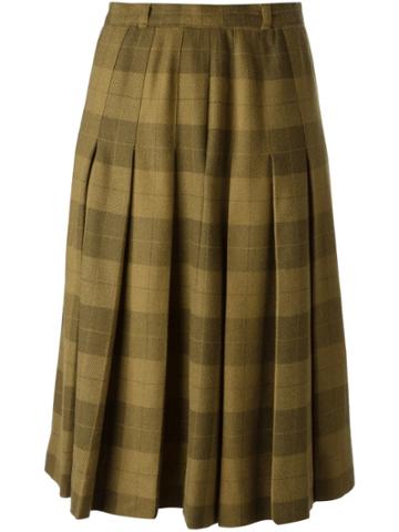 Jean Louis Scherrer Vintage Check Skirt - Brown