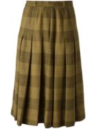 Jean Louis Scherrer Vintage Check Skirt - Brown