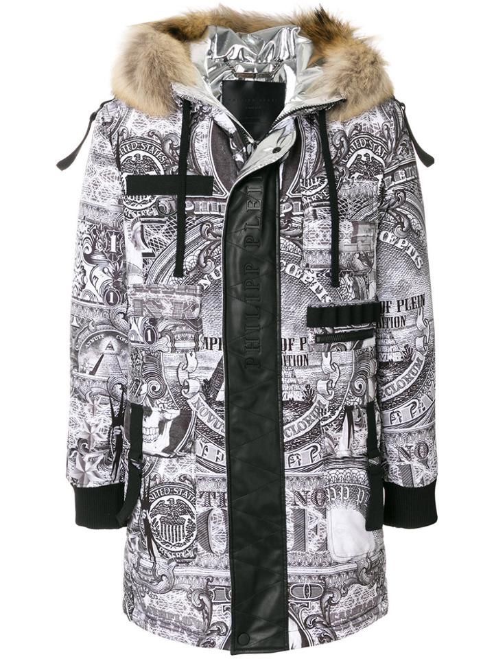 Philipp Plein Printed Parka - Black