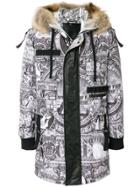 Philipp Plein Printed Parka - Black